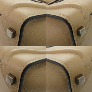 美品 セリーヌ ラゲージ マイクロショッパー レザー ベージュ ハンドバッグ 1112【中古】CELINE