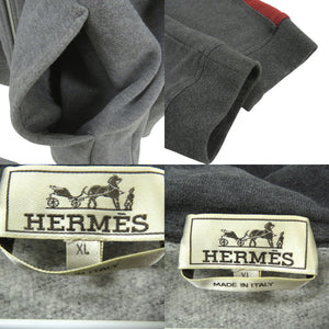 美品 エルメス ジップ スウェット パーカー 647610JA82XL コットン グレー メンズ 1133【中古】HERMES