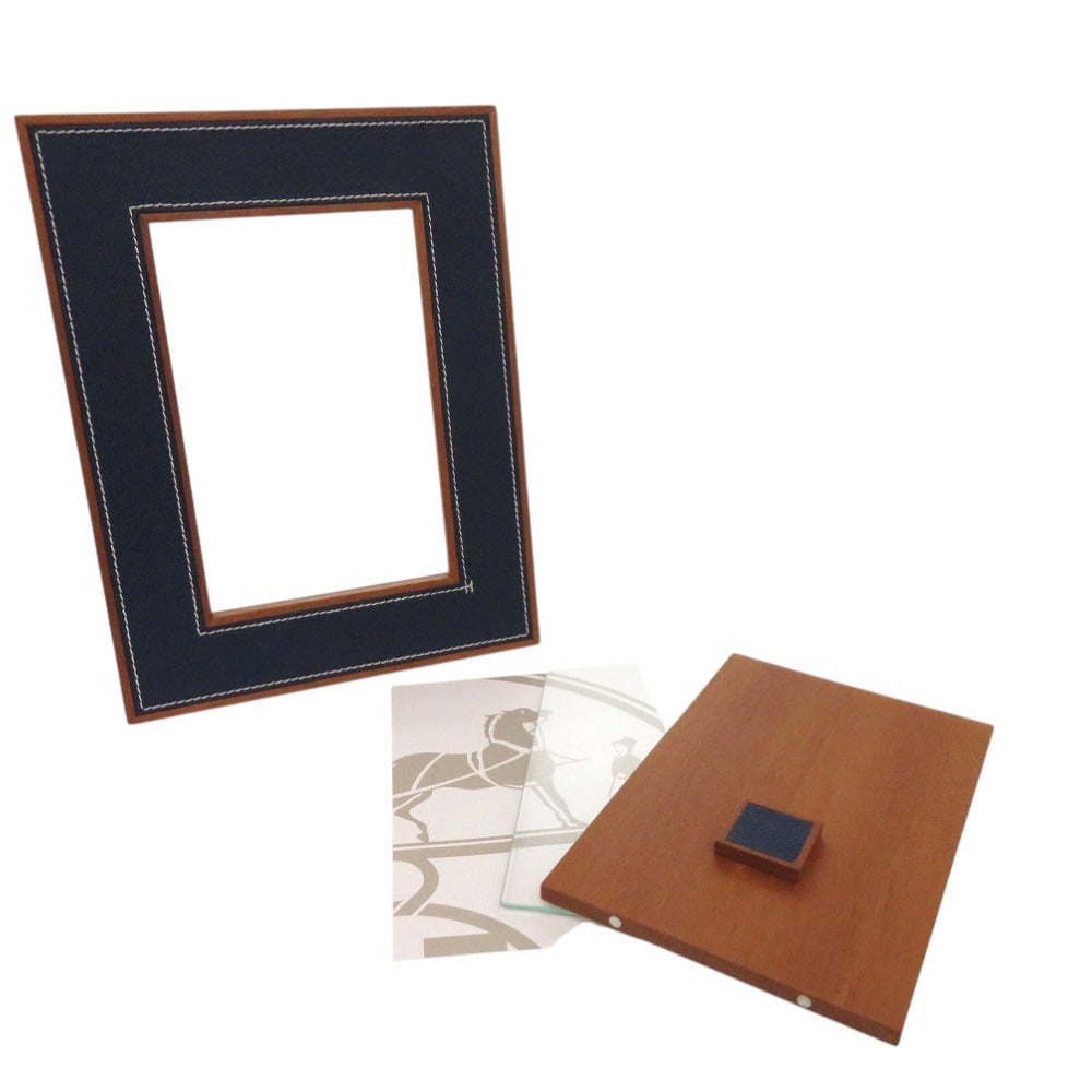 新品同様 エルメス プレイヤードPM フォトフレーム 写真立て レザー マホガニー ブラウン 1136【中古】HERMES