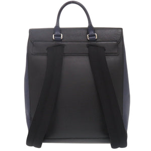 美品 グッチ 406364 レザー ネイビー/ブラック リュック デイパック 1140【中古】GUCCI