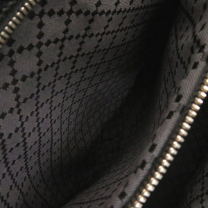 美品 グッチ 406364 レザー ネイビー/ブラック リュック デイパック 1140【中古】GUCCI