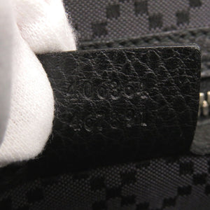 美品 グッチ 406364 レザー ネイビー/ブラック リュック デイパック 1140【中古】GUCCI