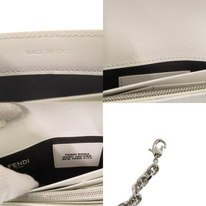 新品同様 フェンディ バイ マークジェイコブス レザー ネオンイエロー ホワイト チェーンウォレット 1156【中古】FENDI