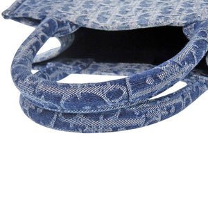 新品同様 クリスチャンディオール オブリーク ブックトート スモール デニム ブルー トートバッグ 青 1161【中古】Christian Dior