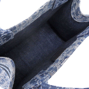 新品同様 クリスチャンディオール オブリーク ブックトート スモール デニム ブルー トートバッグ 青 1161【中古】Christian Dior