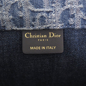 新品同様 クリスチャンディオール オブリーク ブックトート スモール デニム ブルー トートバッグ 青 1161【中古】Christian Dior