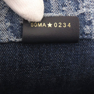 新品同様 クリスチャンディオール オブリーク ブックトート スモール デニム ブルー トートバッグ 青 1161【中古】Christian Dior