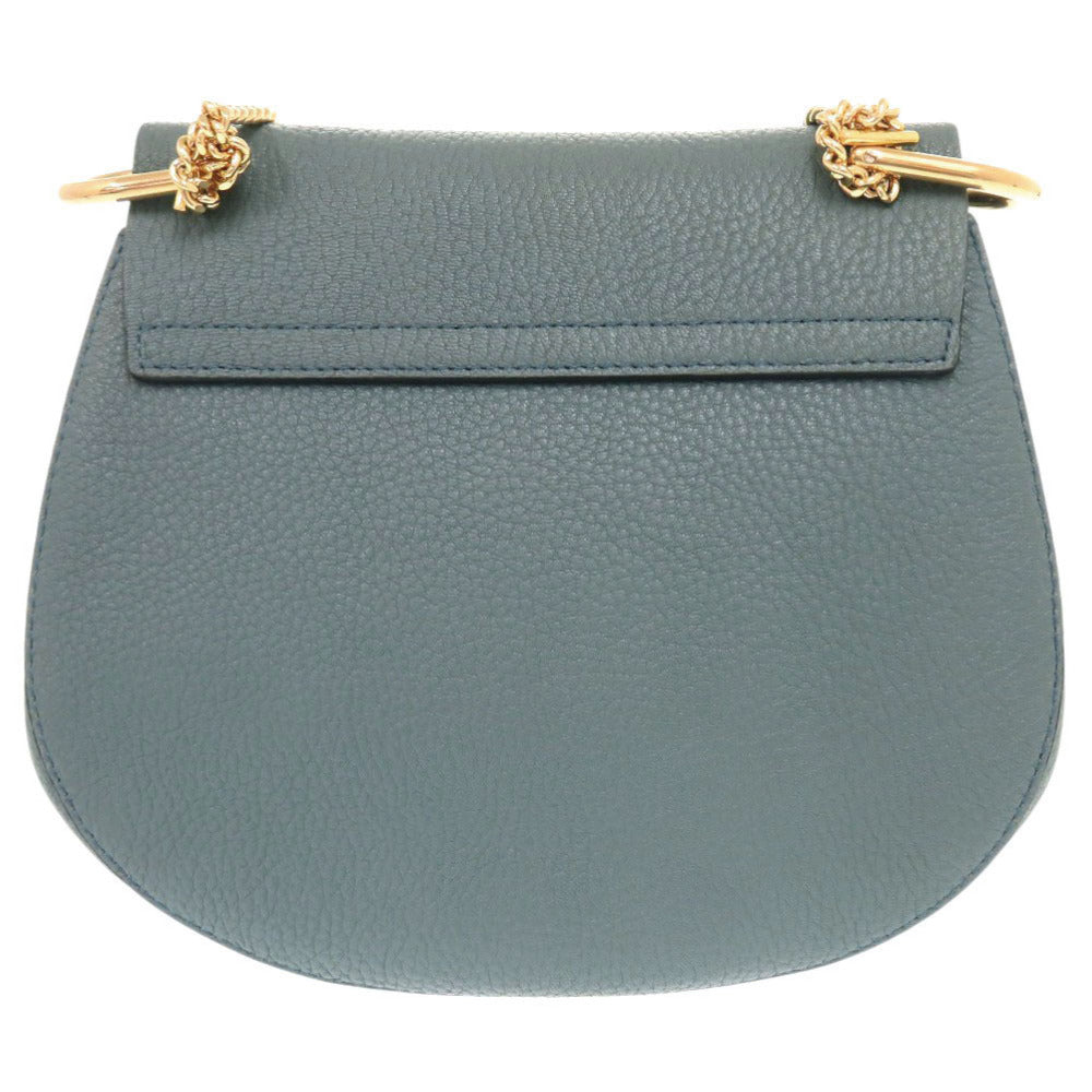 美品 クロエ ドリュー レザー ブルー チェーンショルダーバッグ 1199【中古】Chloe