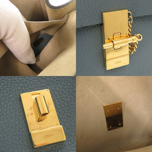 美品 クロエ ドリュー レザー ブルー チェーンショルダーバッグ 1199【中古】Chloe