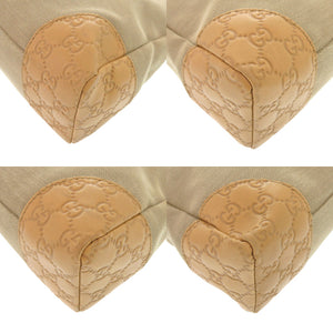 美品 グッチ 257301 キャンバス/グッチシマレザー ベージュ ショルダーバッグ 1206【中古】GUCCI