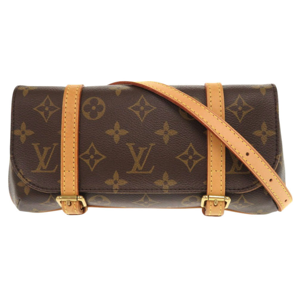 美品 ルイ ヴィトン ポシェット マレル モノグラム M51159 ブラウン ウエストバッグ LV 1207【中古】LOUIS VUITTON
