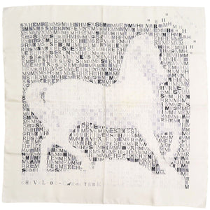 エルメス カレ90 CHEVAL DE CARACTER シルク ホワイト スカーフ 1211【中古】HERMES