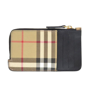 美品 バーバリー フラグメントケース ノバチェック アーカイブベージュ PVC/レザー ベージュ ブラック カードケース 1212【中古】BURBERRY