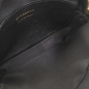 新品同様 バーバリー チェックリンクベルトバッグ 8007350 コットン/レザー ベージュ ブラック ボディバッグ 1219【中古】BURBERRY