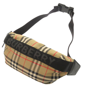 美品 バーバリー チェック 8014715 ナイロン ベージュ ボディバッグ ウエストバッグ ベルトバッグ 1219【中古】BURBERRY
