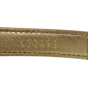 新品同様 プラダ トライアングルロゴ ナローベルト 1CC499 パテントレザー ゴールド 1229【中古】PRADA