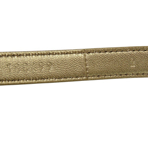 新品同様 プラダ トライアングルロゴ ナローベルト 1CC499 パテントレザー ゴールド 1229【中古】PRADA