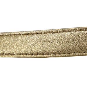 新品同様 プラダ トライアングルロゴ ナローベルト 1CC499 パテントレザー ゴールド 1229【中古】PRADA