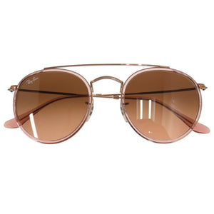 新品同様 レイバン ROUND DOUBLE BRIDGE ラウンド ダブル ブリッジ RB3647N 9069A5 メタル ピンク ブラウン サングラス 1234【中古】Ray-Ban