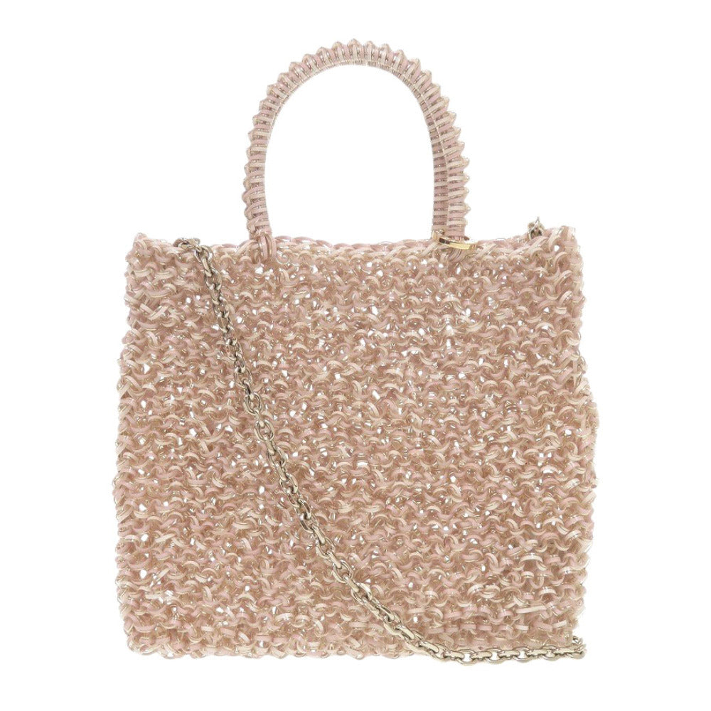 新品同様 アンテプリマ スタンダード ミニアトゥーラ パウダリーピンクホワイトゴールド PB21F12045-G55 PVC ワイヤーバッグ 1235【中古】ANTEPRIMA