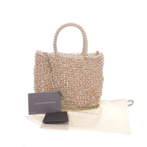 新品同様 アンテプリマ スタンダード ミニアトゥーラ パウダリーピンクホワイトゴールド PB21F12045-G55 PVC ワイヤーバッグ 1235【中古】ANTEPRIMA