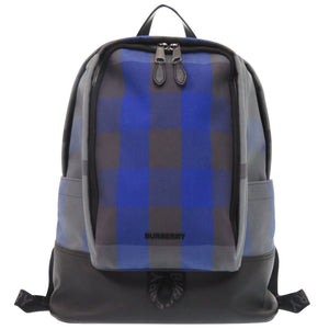 美品 バーバリー チェック キャンバス ブルー リュック デイパック バックパック 青 1261【中古】BURBERRY