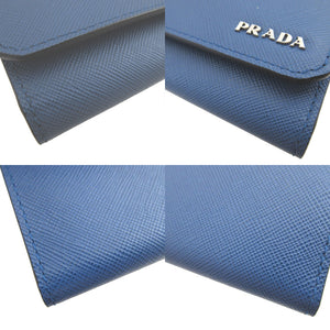 新品同様 プラダ 2M0223 サフィアーノレザー ブルー 青 6連 キーケース 1310【中古】PRADA