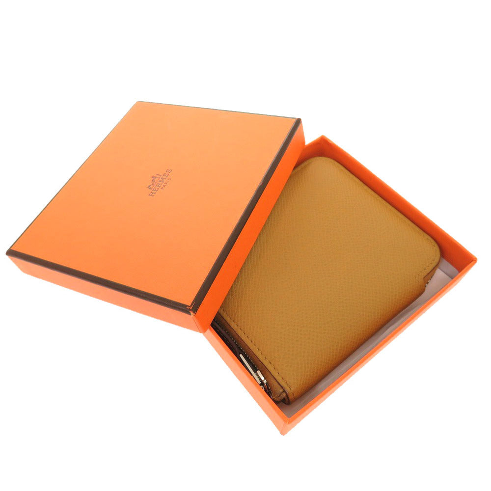 エルメス アザップコンパクト ヴォーエプソン セサミ シルバー金具 Y刻印(2020年製) コインケース 財布 茶 1318 【中古】 HERMES