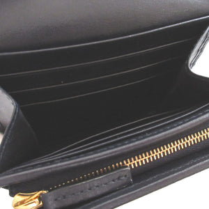 新品同様 グッチ 621891 ホースビット1955 コンパクトウォレット キャンバス レザー ベージュ ネイビー 紺 2つ折り財布 財布 1323【中古】GUCCI