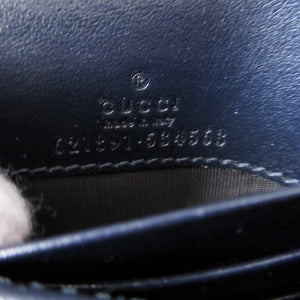 新品同様 グッチ 621891 ホースビット1955 コンパクトウォレット キャンバス レザー ベージュ ネイビー 紺 2つ折り財布 財布 1323【中古】GUCCI