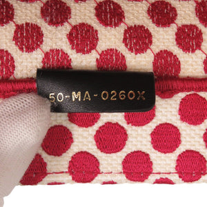 美品 クリスチャンディオール ブックトート ミディアム ポルカドット キャンバス レッド トートバッグ 赤 1328【中古】Christian Dior