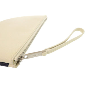 新品同様 サルヴァトーレフェラガモ 661323 レザー アイボリー ネイビー クラッチバッグ セカンドバッグ 1336【中古】Salvatore Ferragamo メンズ