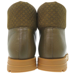 未使用品 グッチ ディアマンテ レースアップ ブーツ レザー スウェード ファー カーキ 1342【中古】GUCCI