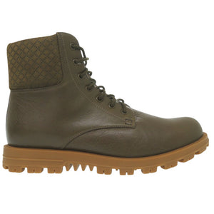 未使用品 グッチ ディアマンテ レースアップ ブーツ レザー スウェード ファー カーキ 1342【中古】GUCCI