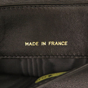 美品 シャネル ココマーク ラムスキン ブラック 二つ折り財布 1344【中古】CHANEL