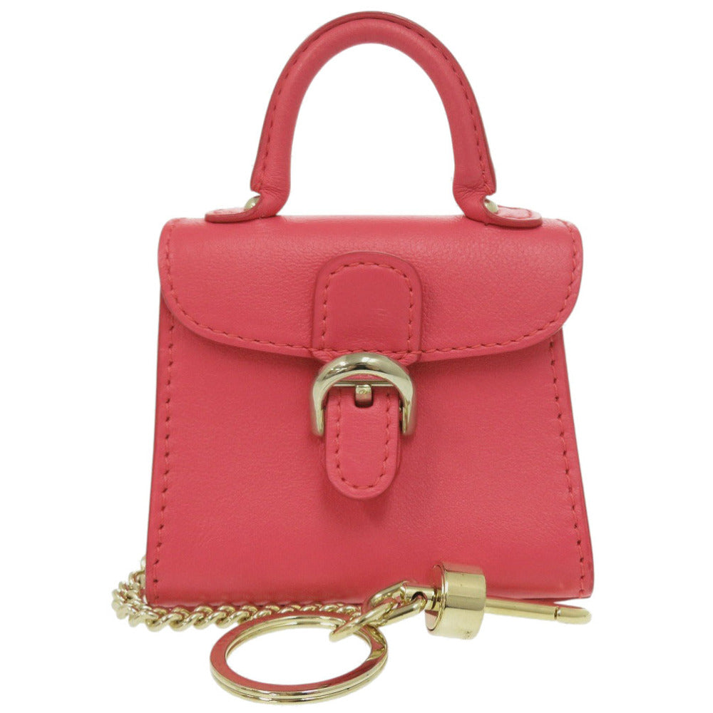 新品同様 デルボー ブリヨン バッグチャーム レザー ピンク キーホルダー 1345【中古】DELVAUX