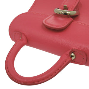 新品同様 デルボー ブリヨン バッグチャーム レザー ピンク キーホルダー 1345【中古】DELVAUX