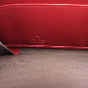 美品 グッチ ハートインターロッキング 308005 レザー レッド 赤 ラウンドファスナー長財布 財布 1346【中古】GUCCI