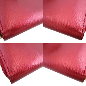 美品 グッチ ハートインターロッキング 308005 レザー レッド 赤 ラウンドファスナー長財布 財布 1346【中古】GUCCI