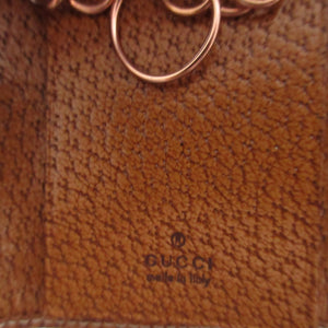 新品同様 グッチ 120925 スタッズ GGキャンバス レザー ベージュ ブラウン 茶 6連 キーケース 1347【中古】GUCCI