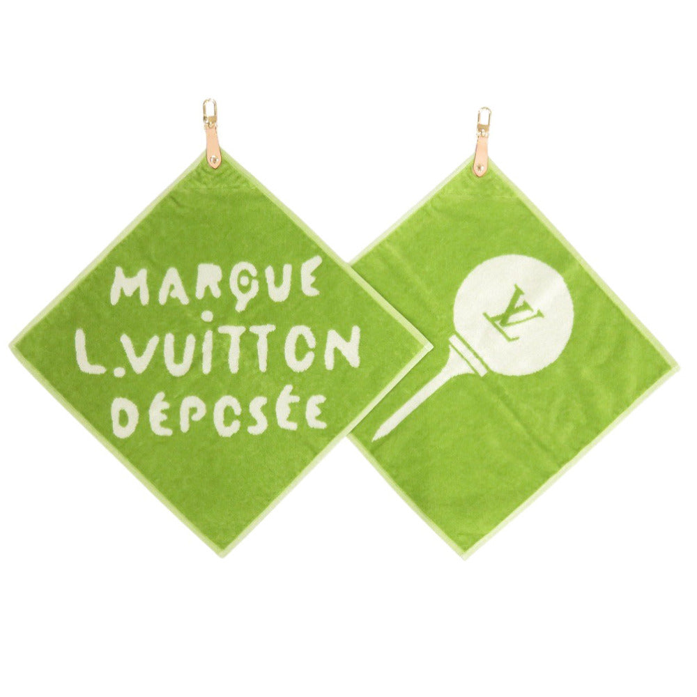 未使用 ルイ ヴィトン ゴルフ タオルセット GI1060 コットン/レザー グリーン 緑 LV 1362【中古】LOUIS VUITTON