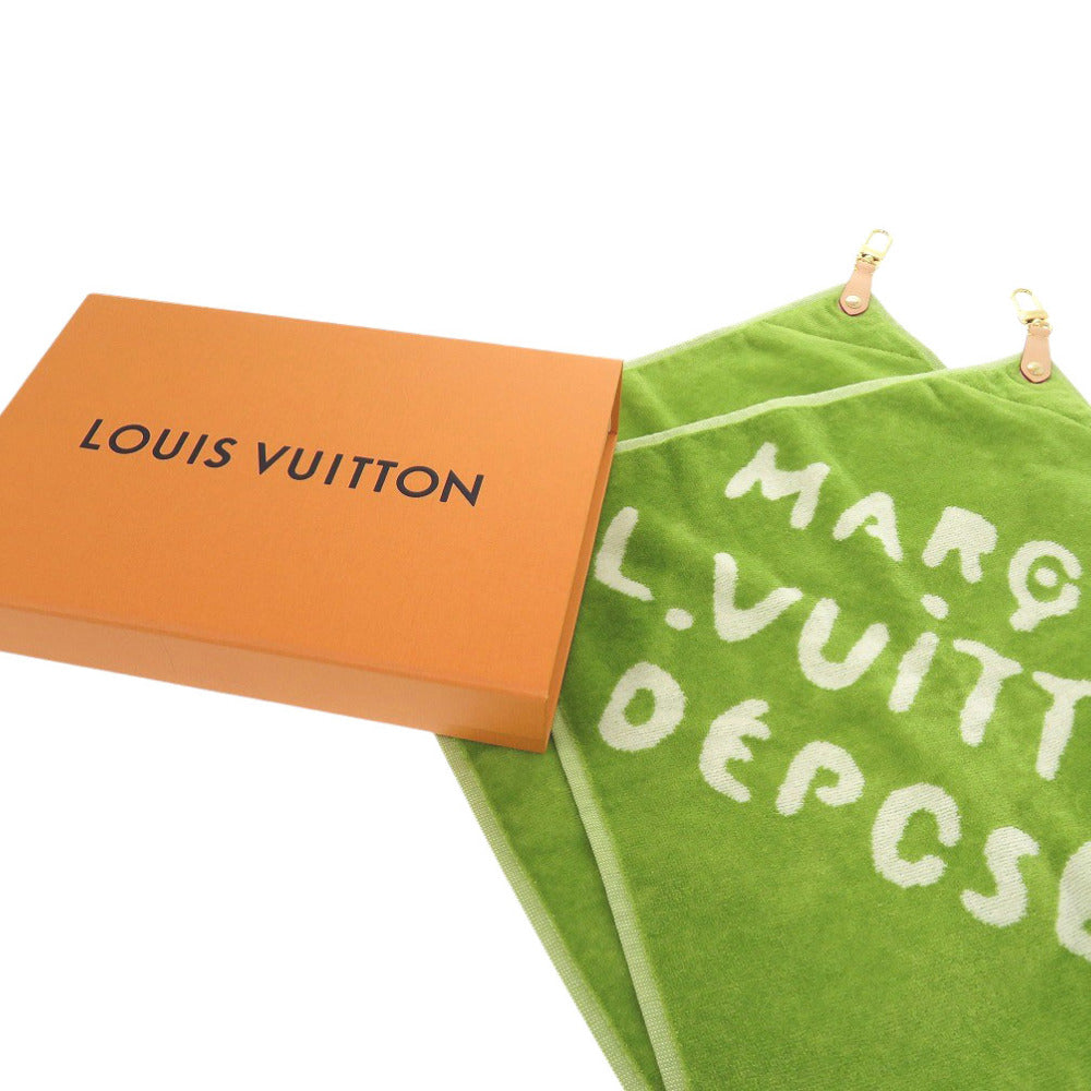 未使用 ルイ ヴィトン ゴルフ タオルセット GI1060 コットン/レザー グリーン 緑 LV 1362【中古】LOUIS VUITTON