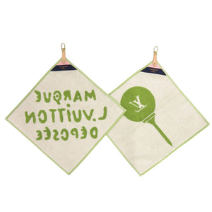未使用 ルイ ヴィトン ゴルフ タオルセット GI1060 コットン/レザー グリーン 緑 LV 1362【中古】LOUIS VUITTON