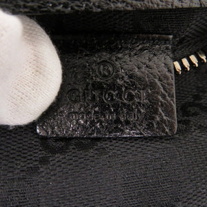 美品 グッチ 28566 GGキャンバス ブラック ウエストバッグ 黒 1368【中古】GUCCI