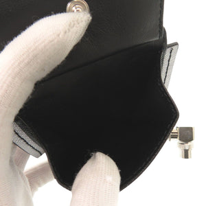 美品 プラダ ロボットチャーム キーリング付き レザー メタル ネイビー コインケース 1381【中古】PRADA