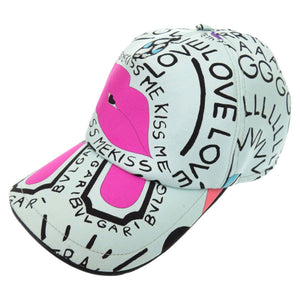 美品 ブルガリ オノマトブルガリ ベースボールキャップ ポップ (アップ) コーン 表参道 ポップアップストア限定品 シルク マルチカラー 帽子 キャップ 1385【中古】BVLGARI