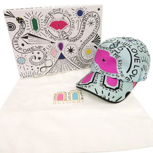 美品 ブルガリ オノマトブルガリ ベースボールキャップ ポップ (アップ) コーン 表参道 ポップアップストア限定品 シルク マルチカラー 帽子 キャップ 1385【中古】BVLGARI