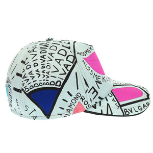 美品 ブルガリ オノマトブルガリ ベースボールキャップ ポップ (アップ) コーン 表参道 ポップアップストア限定品 シルク マルチカラー 帽子 キャップ 1385【中古】BVLGARI