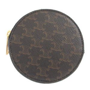 新品同様 セリーヌ トリオンフ PVC ブラック 黒 コインケース 財布 1387【中古】CELINE