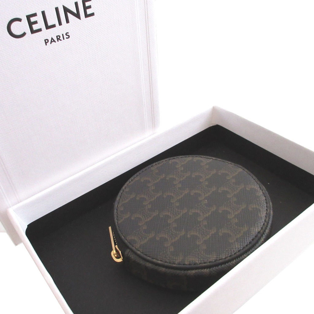 新品同様 セリーヌ トリオンフ PVC ブラック 黒 コインケース 財布 1387【中古】CELINE
